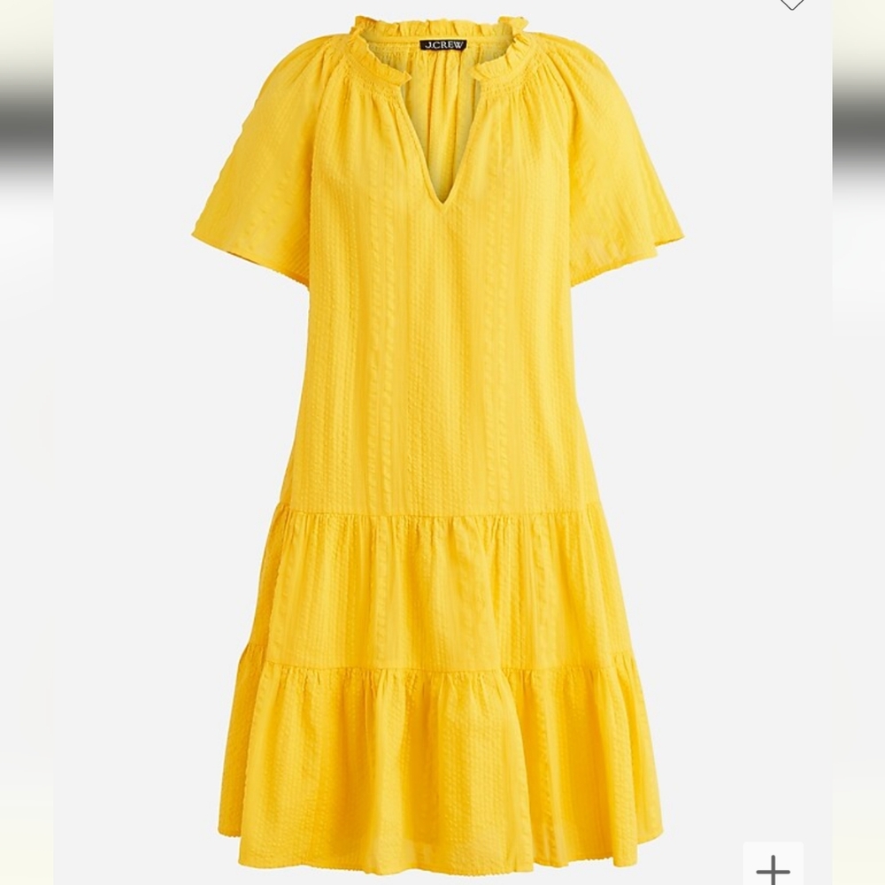 JCREW Ruffle-trim tiered dress in cotton dobby